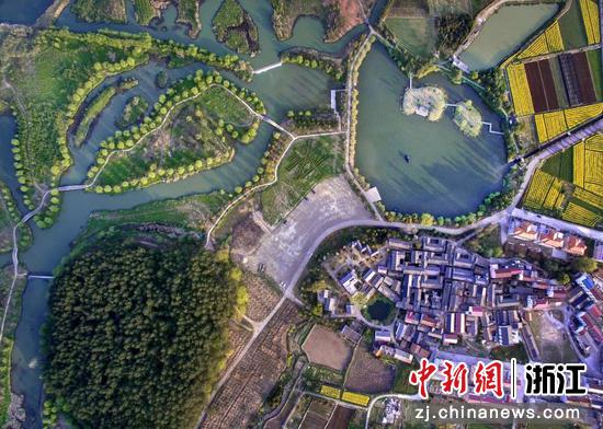 武義縣壇頭村濕地公園航拍。金華市水利局供圖